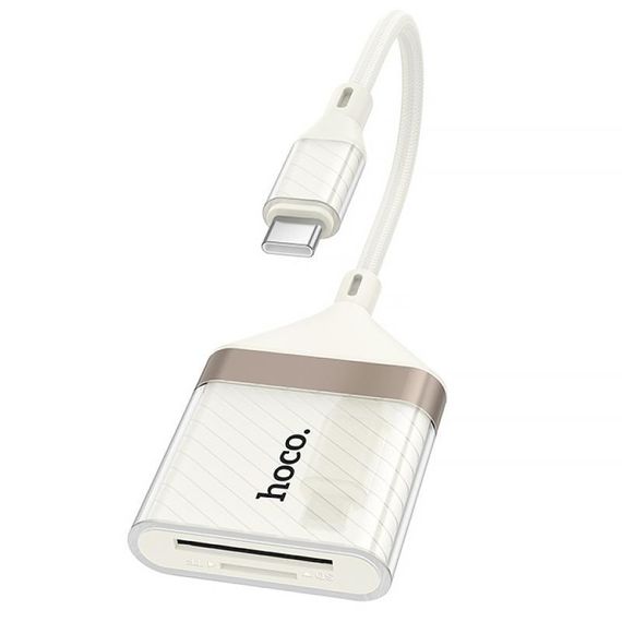 Перехідник Hoco UA40A Crystal 2in1 Type-C to SD/TF (0.15m) Apricot | Зображення 2