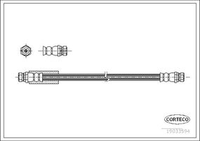 Гальмівний шланг Jetta/CC/Golf/Passat/Touran/Altea/Leon/Toledo/Superb/Octavia/A3 98-, CORTECO (19033594)