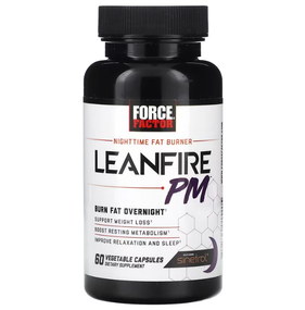 Жироспалювач, Leanfire PM, Force Factor, нічний, 60 рослинних капсул