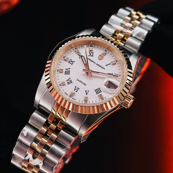 Жіночий годинник Pagani Design PD-1794L Silver-Rose Gold-White | Зображення 1