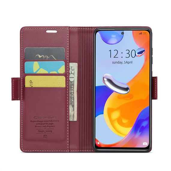 Шкіряний чохол-книжка Retro Case для Xiaomi Redmi Note 11 4G / 11s / Note 12s колір Червоний | Зображення 1