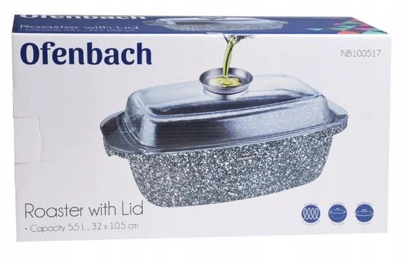 Гусятница с крышкой Ofenbach Vizo KM-100517 32х10.5 см 5.5 л серая | Зображення 9