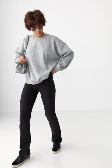 Однотонний світшот з плюшевим начісом - сірий цвет, ONE SIZE (є розміри) | Зображення 2