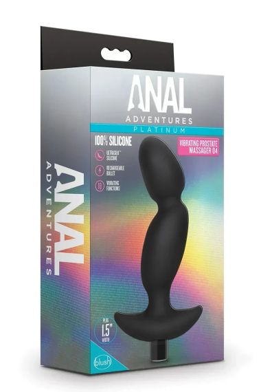 Масажер простати Blush Anal Adventures Platinum 04 Silicone Vibrating Prost Sex Aura | Зображення 1
