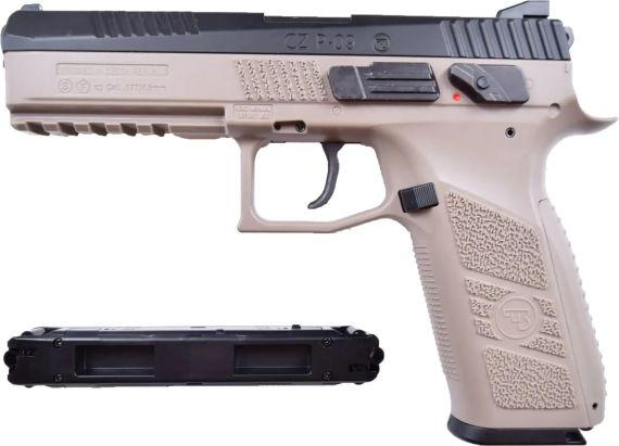 Пістолет пневматичний ASG CZ P-09 Black/FDE Blowback. CO2. Pellet кал. 4.5 мм | Зображення 1