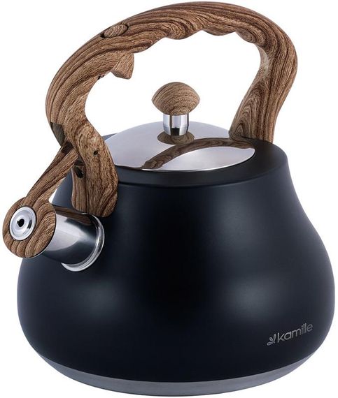 Чайник Kamille Whistling Kettle Black 2.7л з нержавіючої сталі зі свистком (чорний) | Зображення 1