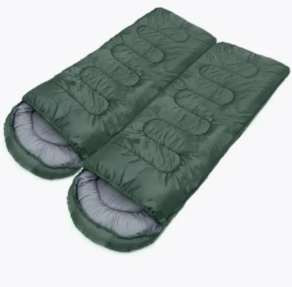 Спальний мішок Зелений 220x70см 1.3 kg Sleeping Bag, спальник-ковдра з капюшоном | Зображення 2
