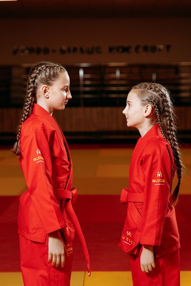 Червоне дитяче кімоно для дівчаток, грепплінг, TM BUDOGI, зріст 140 см, щільність 350 гр/м.кв. | Зображення 6