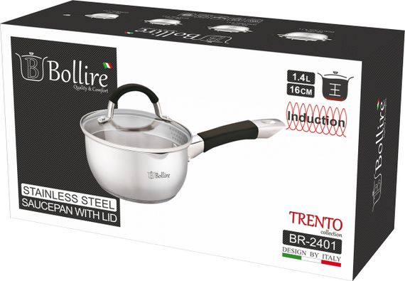 Ківш зі зливом TRENTO BOLLIRE 16 см 1.4 л | Зображення 1