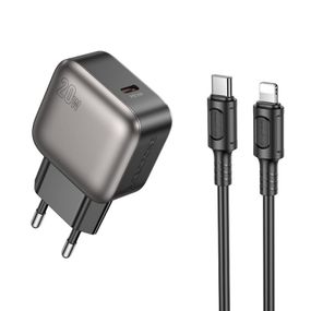 МЗП Borofone BAS53A Absolute PD20W (1USB-C) + кабель Type-C to Lightning Black
