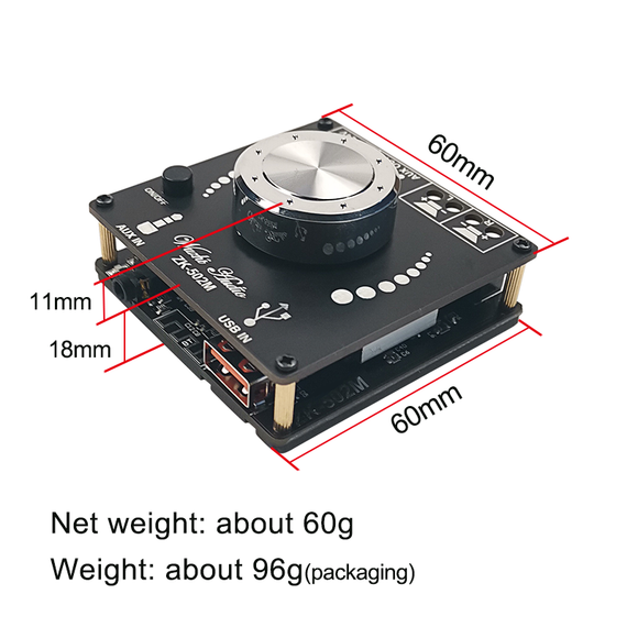 Стерео аудио усилитель ZK-502M с Bluetouth 5.0 | Зображення 2