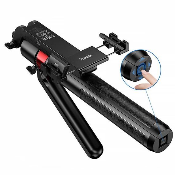 Монопод для селфи Hoco DYY04 трипод + съемный BT пульт Black | Зображення 2