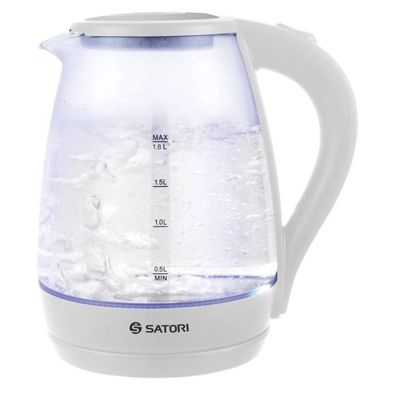 Електрочайник Satori SGK-4105-WT 1.8 л 1500 Вт, стильний електричний чайник, чайники з підсвічуванням | Зображення 8