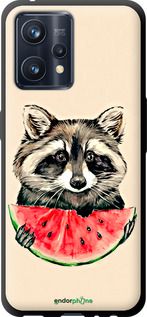 Чохол на Realme 9 Єнотик з кавуном "4605b-2866-2448"