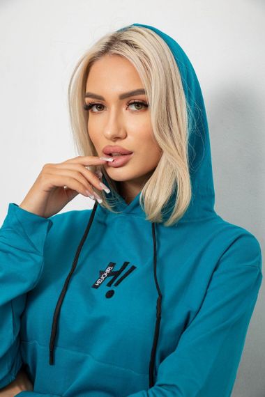 Спортивний костюм жіночий двонитка, колір бірюзовий, 214R1419-003 | Зображення 5