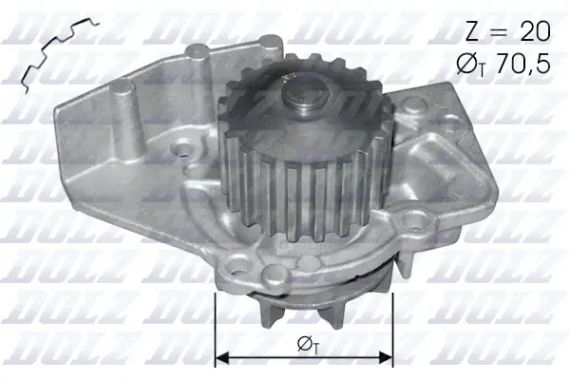 Водяной насос SUZUKI GRAND, TOYOTA COROLLA, LANCIA PHEDRA, DOLZ (C120) | Зображення 2
