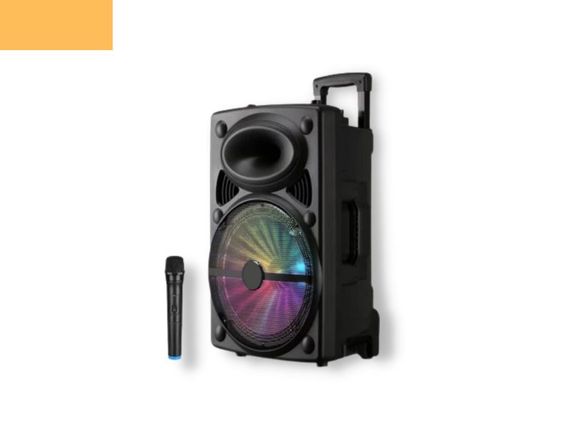 Портативная колонка XPRO GZ-W1012 чемодан  30Вт, USB, SD, FM радио, Bluetooth, 1 микрофон, ДУ (MER-15677)