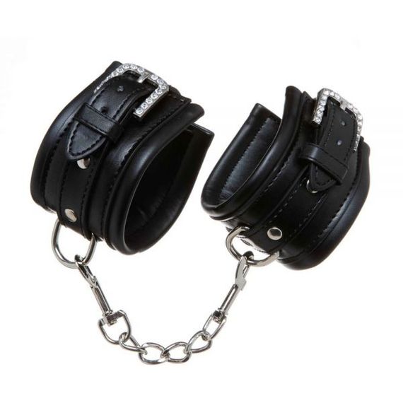 Наручники з ущільнювачем Luxury Fetish Rivet and Style BLACK, Черный
