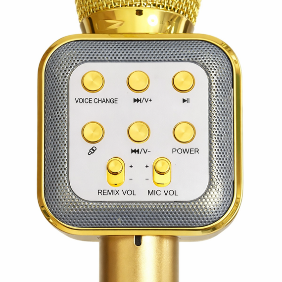 Караоке-мікрофон Bluetooth DM WS1818 з динаміками бездротова колонка мікрофон для співу Жовтий | Зображення 4