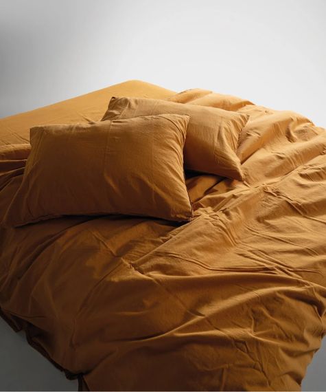 Постельное белье Limasso Stonewashed Ranforce 200 х 220 см Mustard | Зображення 2