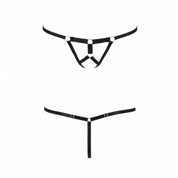 Трусики стрінги зі стреп Passion Exclusive ARMANDA THONG L/XL, black | Зображення 4