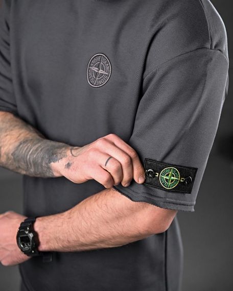 Спортивний костюм Stone island літній колір сірий | Зображення 5