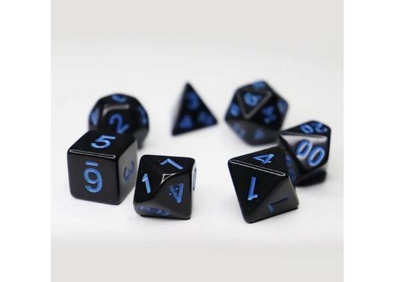 Набір кубиків Opaque 7 Dice Set Black (w-blue) (7 шт.) | Зображення 2