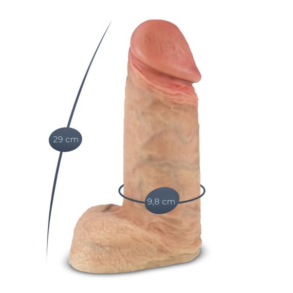 Фалоімітатор SilexD Premium Real Skin Flesh (11in MODEL 1), без коробки Sex Aura | Зображення 5