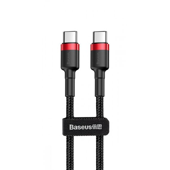 Кабель Baseus Cafule Type-C to Type-C PD 2.0 60W (1m), Чорно-червоний, 1.0 м