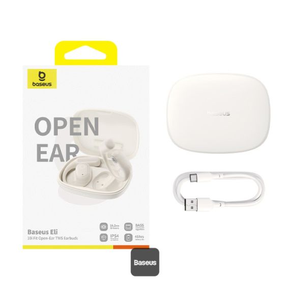 Навушники Baseus Eli 10i Fit Open-Ear TWS спортивні амбушюри для бігу, тренажерного залу та їзди на велосипеді – білі | Зображення 9