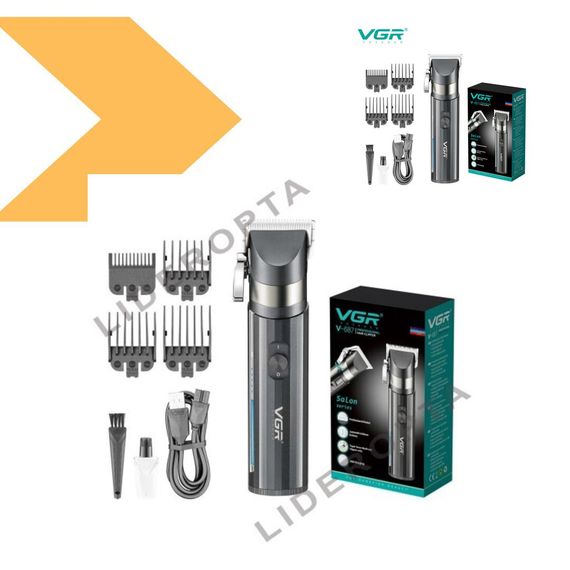 Акумуляторна машинка для стрижки Clipper VGR V-687, LED дисплей, 4 насадки (46230-V-687_738) | Зображення 9