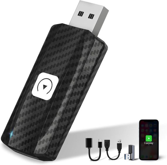 Карплей для авто з 2017 року, перехідник для перетворення дротового штатного CarPlay на бездротовий, адаптер для  iPhone iOS 10+