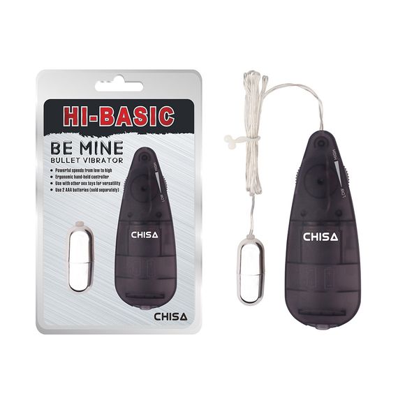 Вибропуля серебристая Chisa Hi-Basic Be Mine Bullet Vibrator на черном пульте управления sexstyle