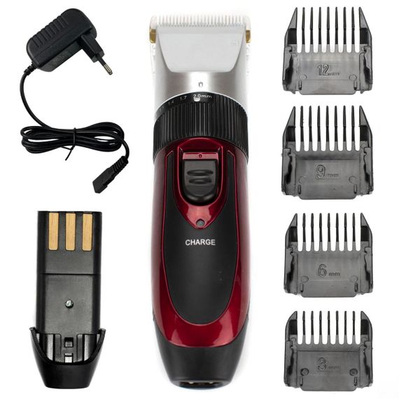 Машинка для стрижки волосся, 4 насадки, Geemy GM-550 / Бездротовий тример з двома акумуляторами