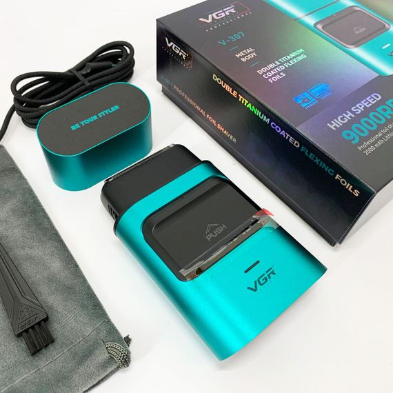 Електробритва-шейвер для бороди та обличчя VGR V-307 GREEN металевий корпус | Зображення 1