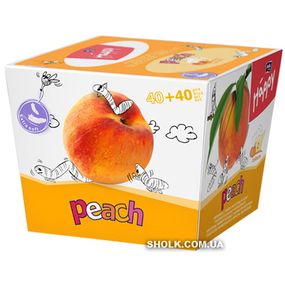 Платочки Бумажные Bella Baby Happy Двухслойные Персик 40 + 40 Шт