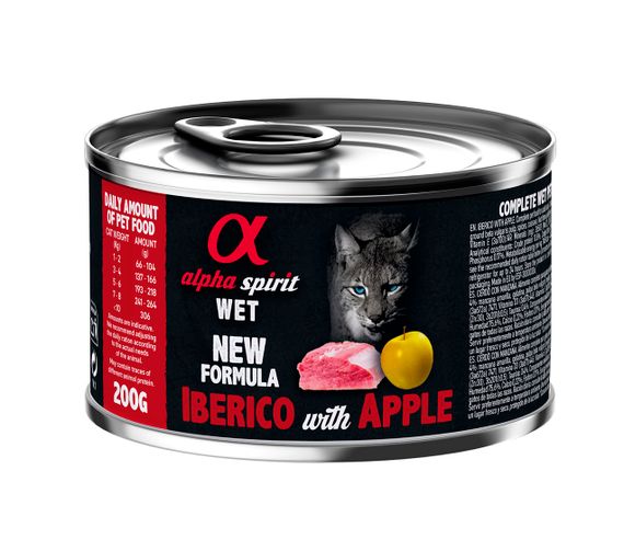 Корм Alpha Spirit Iberian Pork With Yellow Apple з іберійською свининою та яблуками для дорослих котів 200 гр