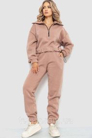 Спортивний костюм жіночий на флісі, колір бежевий, розмір L-XL FA_008167