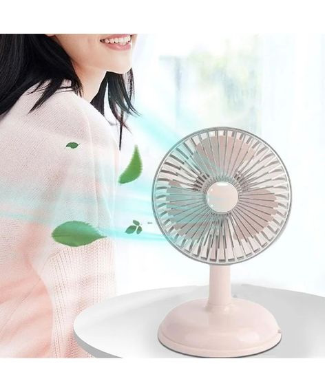 Вентилятор Simple desktop fan KD197 настільний портативний з роботою від USB Рожевий | Зображення 1