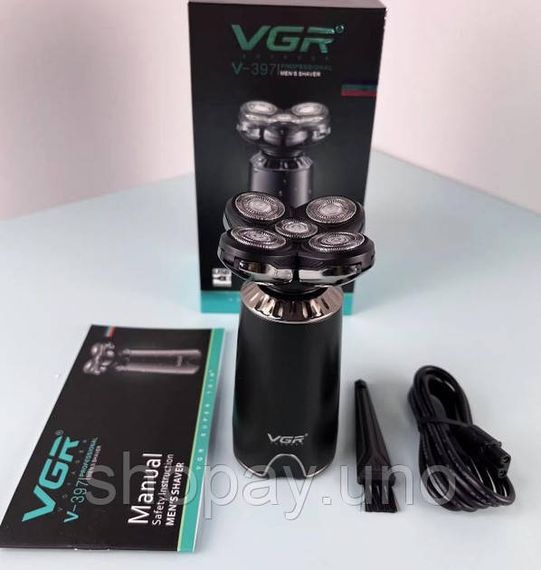 Мужская электробритва VGR V-397 · Аккумуляторная бритва с пятью бритвенными головками и водонепроницаемым корпусом | Зображення 3