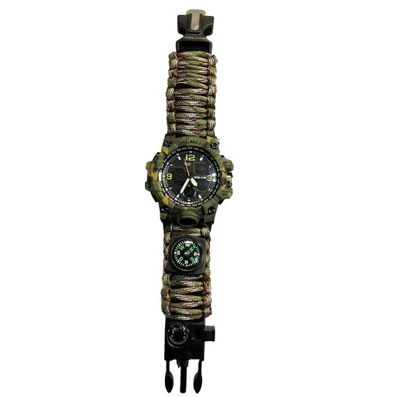 Часы для походов SKMEI 1155BCMGN PARACORD, Часы для рыбалки и походов Армейские противоударное DL-29