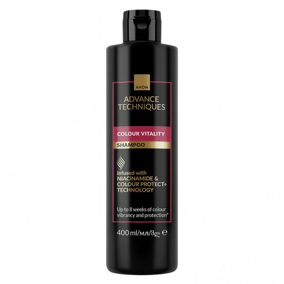 Шампунь для фарбованого волосся Avon «Сяйво кольору»  з технологією Colour Protect+ та ніацинамідом 400мл
