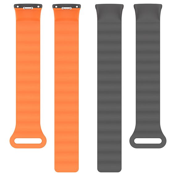 Ремінець Dual-color Magnetic для Xiaomi Mi Band 9/8 Gray / Orange | Зображення 3