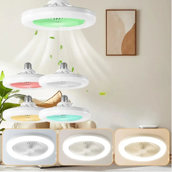 Лампа - вентилятор в патрон+пульт LED AROMATHERAPY FAN LIGHT CHP-008 RGB 2835RGB