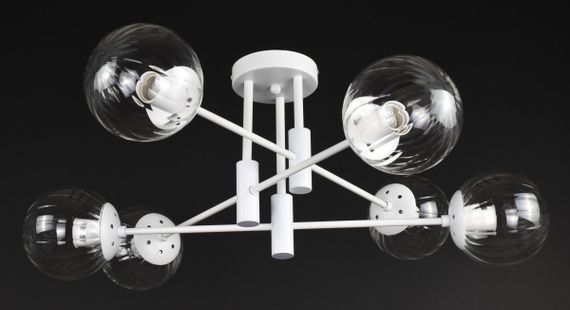 Люстра стельова на 6 лампочок 27755 Білий 28х72х72 см.