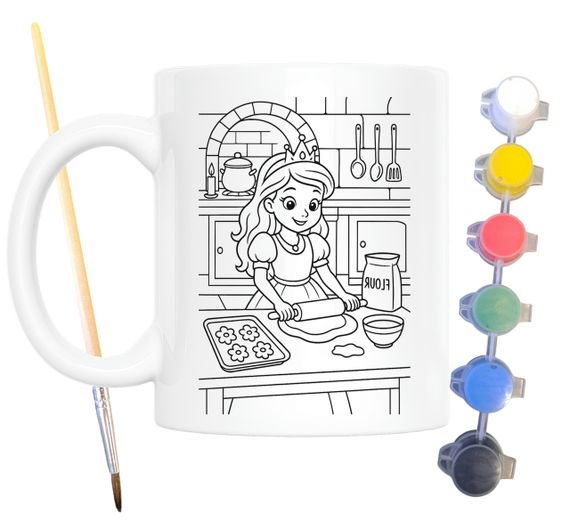 Набор для творчества кружка раскраска Принцесса 330 мл белая (КР0130) | Зображення 1