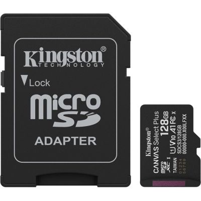 Карта памяти Kingston 128GB microSDXC class 10 UHS-I U3 V30 A1 Canvas Select Plus (SDCS3/128GB)