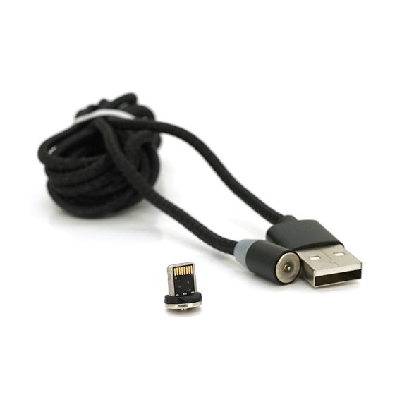 Магнитный кабель PiPo USB 2.0/Lighting, 2m, 2А, тканевая оплетка, брон арт.18166