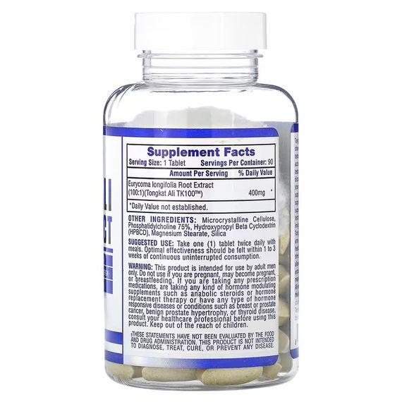 Бустер тестостерону Hi-Tech Pharmaceuticals Tongkat Ali 100:1 Extract 400 mg 90 Tablets | Зображення 1