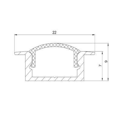 Алюмінієвий Профіль PROLUM™ - Врізний, Без анодування (Комплект) | Зображення 1